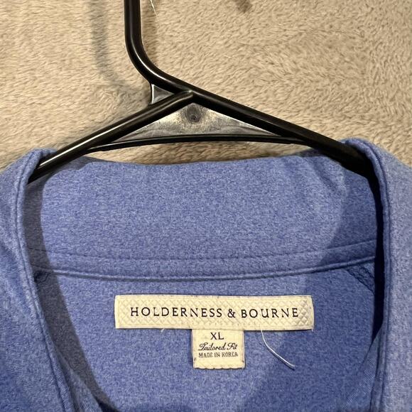 Holderness & Bourne Pullover Mens XL Blue The Westland Quarter Zip Golf Tech - Picture 4 of 10